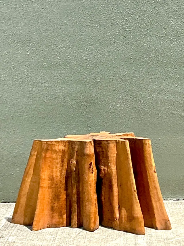 Vintage Natural Wood Tree Stump Table — additional photo 4