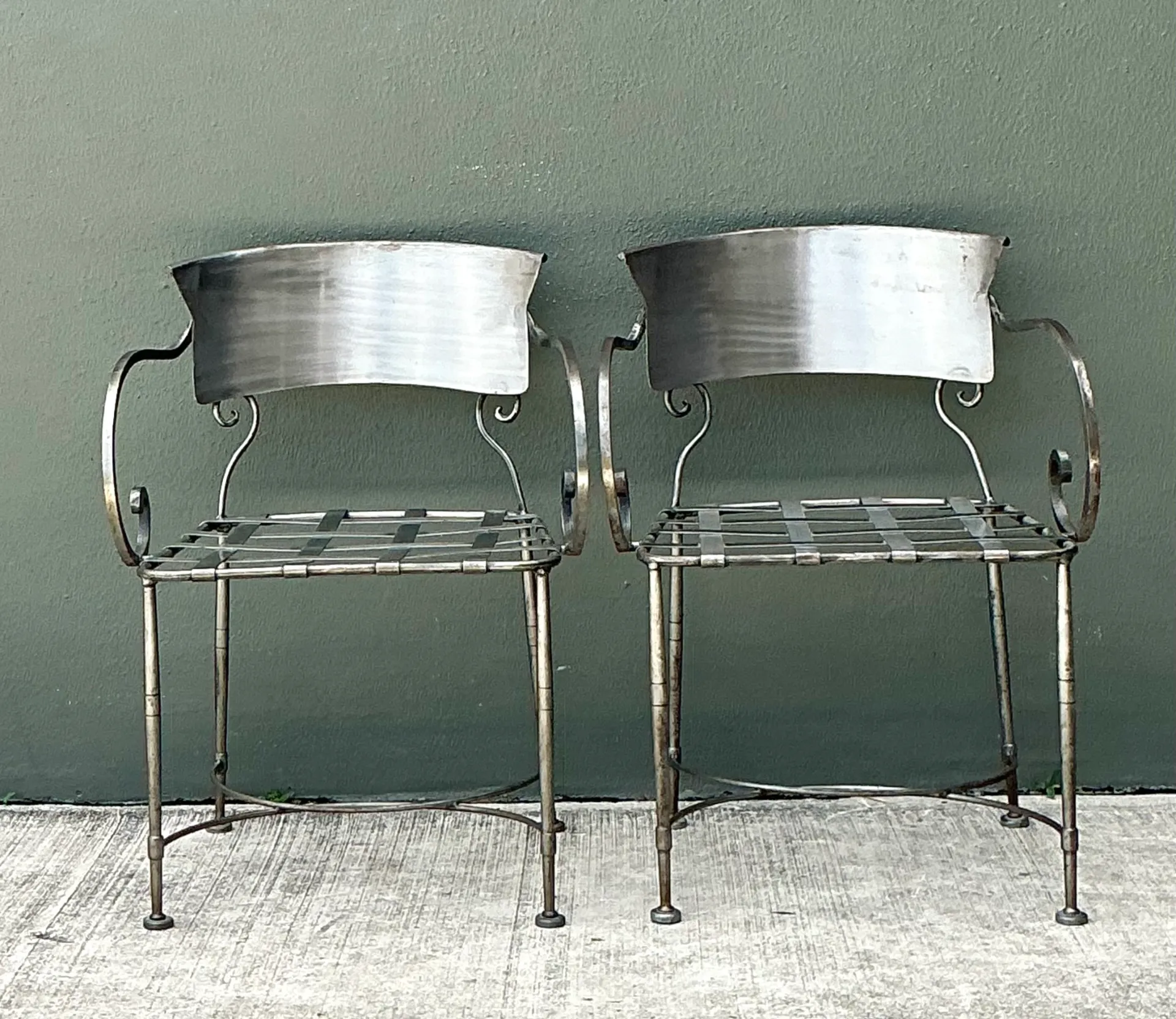 Vintage Metal Scroll Armchairs - Pair — additional photo 7