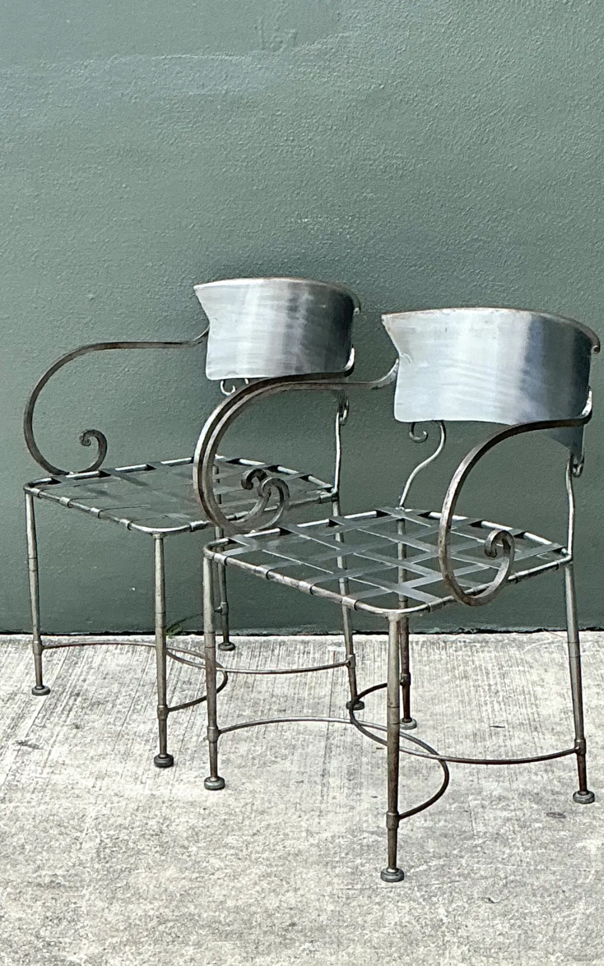 Vintage Metal Scroll Armchairs - Pair — additional photo 6