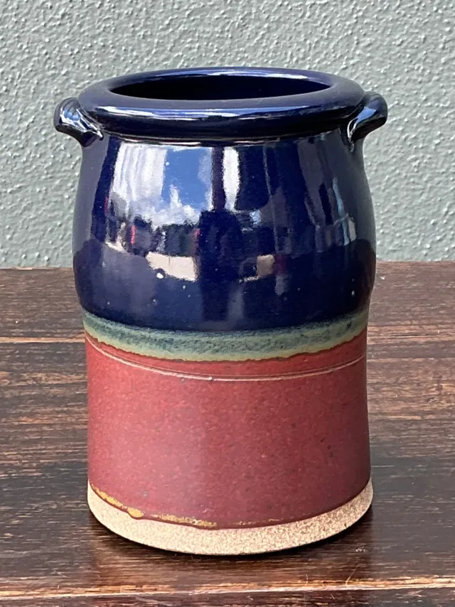 Handcrafted Two-Tone Ceramic Vase — additional photo 4