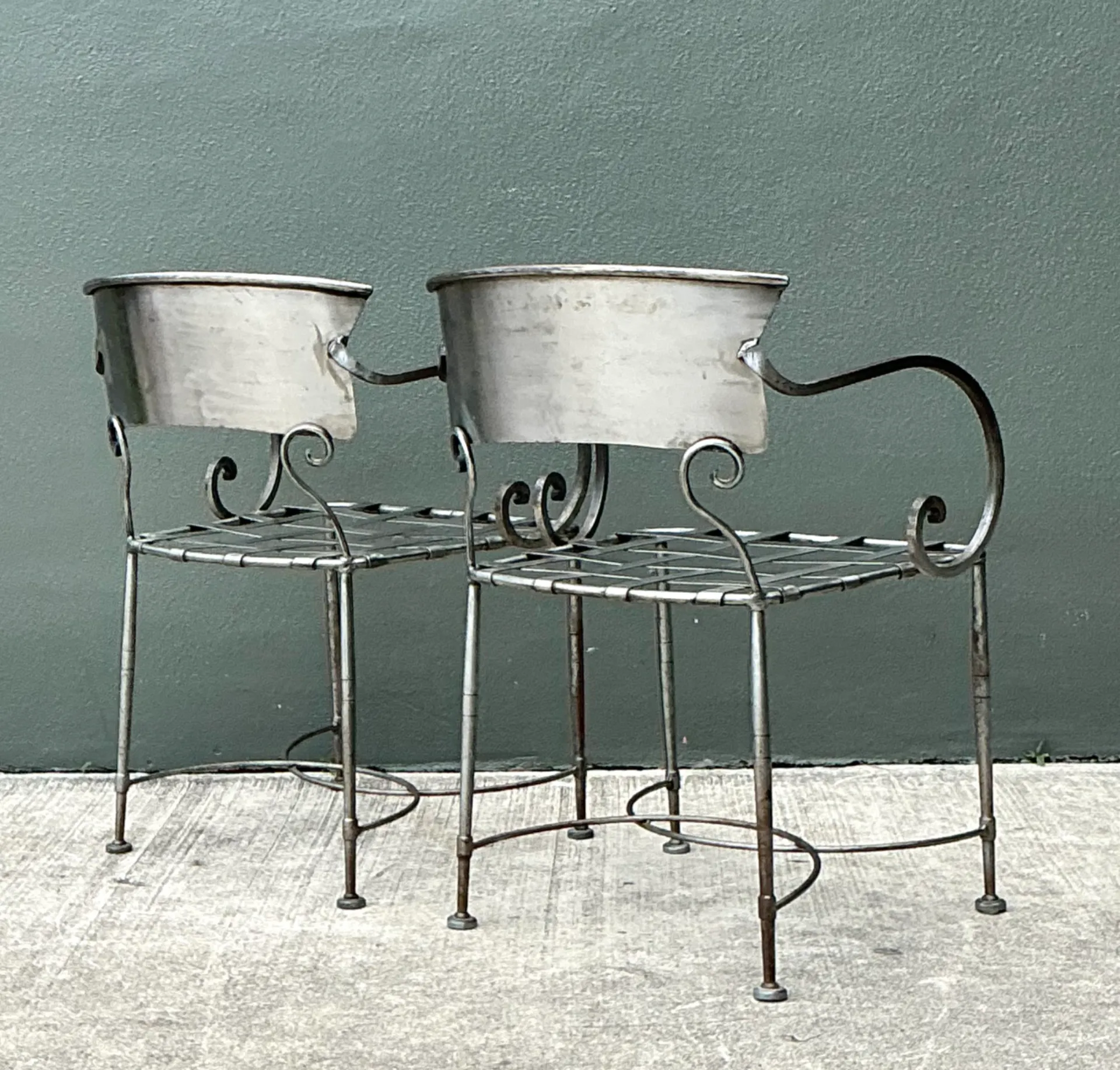 Vintage Metal Scroll Armchairs - Pair — additional photo 8