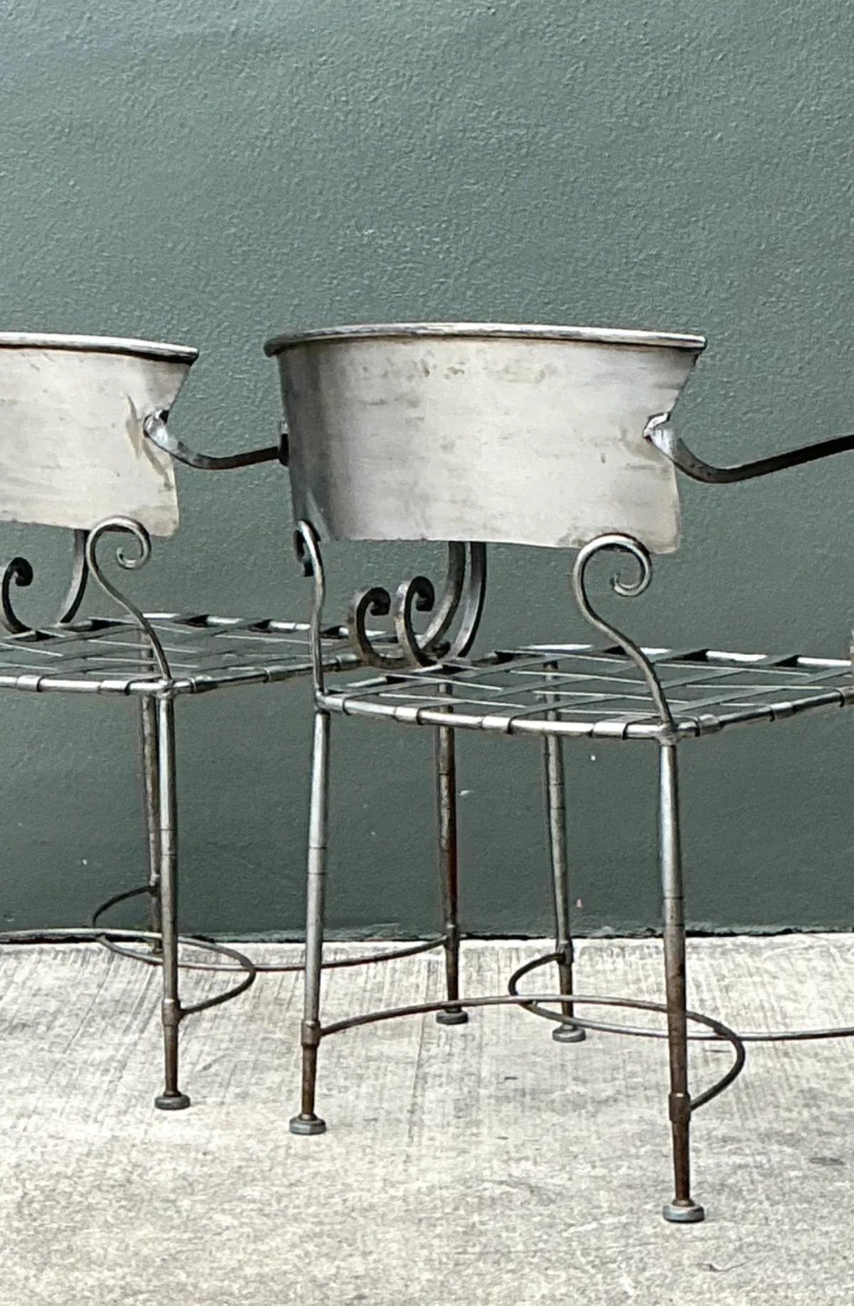 Vintage Metal Scroll Armchairs - Pair — additional photo 8