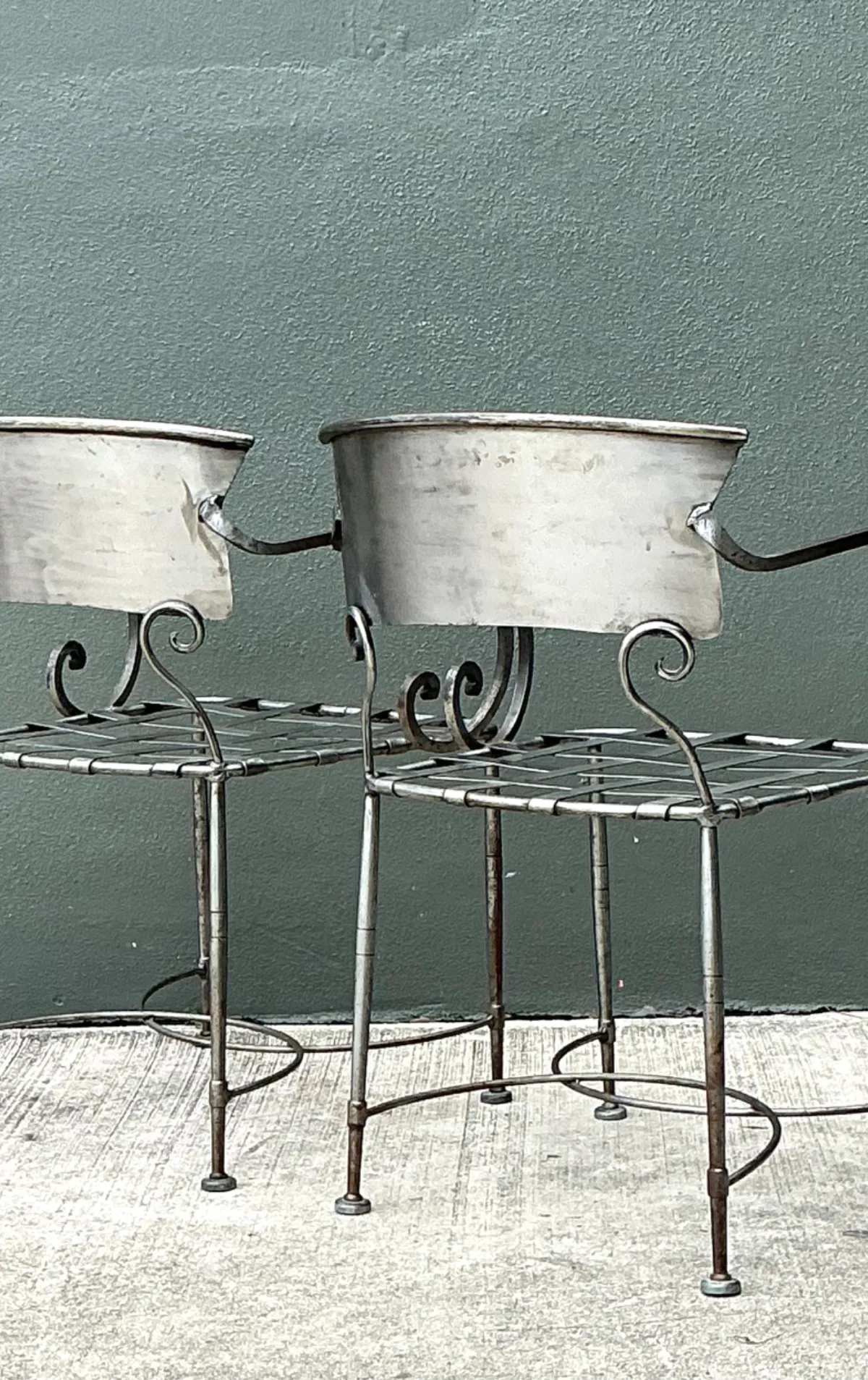 Vintage Metal Scroll Armchairs - Pair — additional photo 5