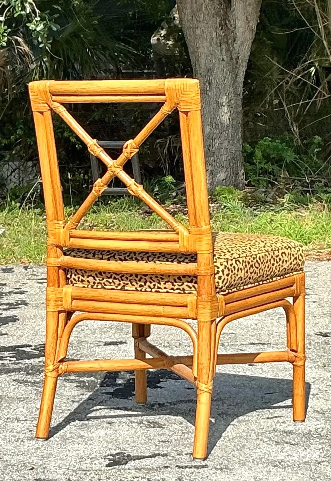 Vintage Coastal Target Back Rattan Chair — additional photo 6