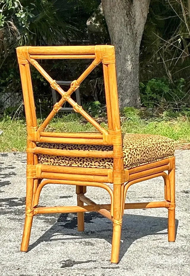 Vintage Coastal Target Back Rattan Chair — additional photo 6