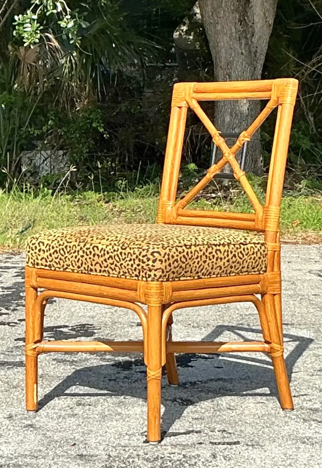 Vintage Coastal Target Back Rattan Chair — additional photo 5