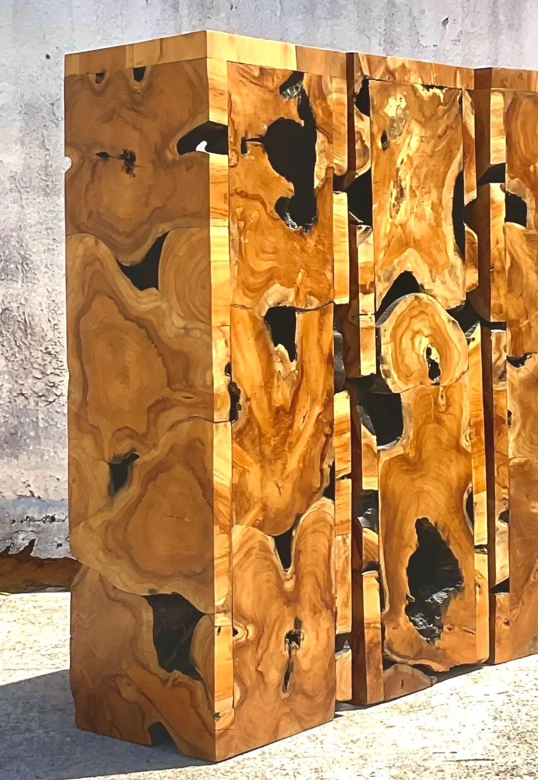 Vintage Slab Burl Wood Pedestal — additional photo 5