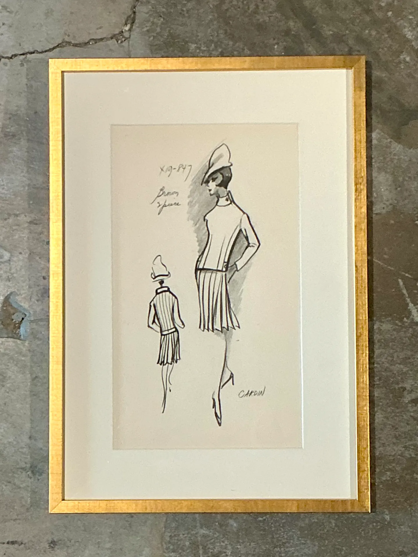 Vintage Pierre Cardin Fashion Sketch — additional photo 7