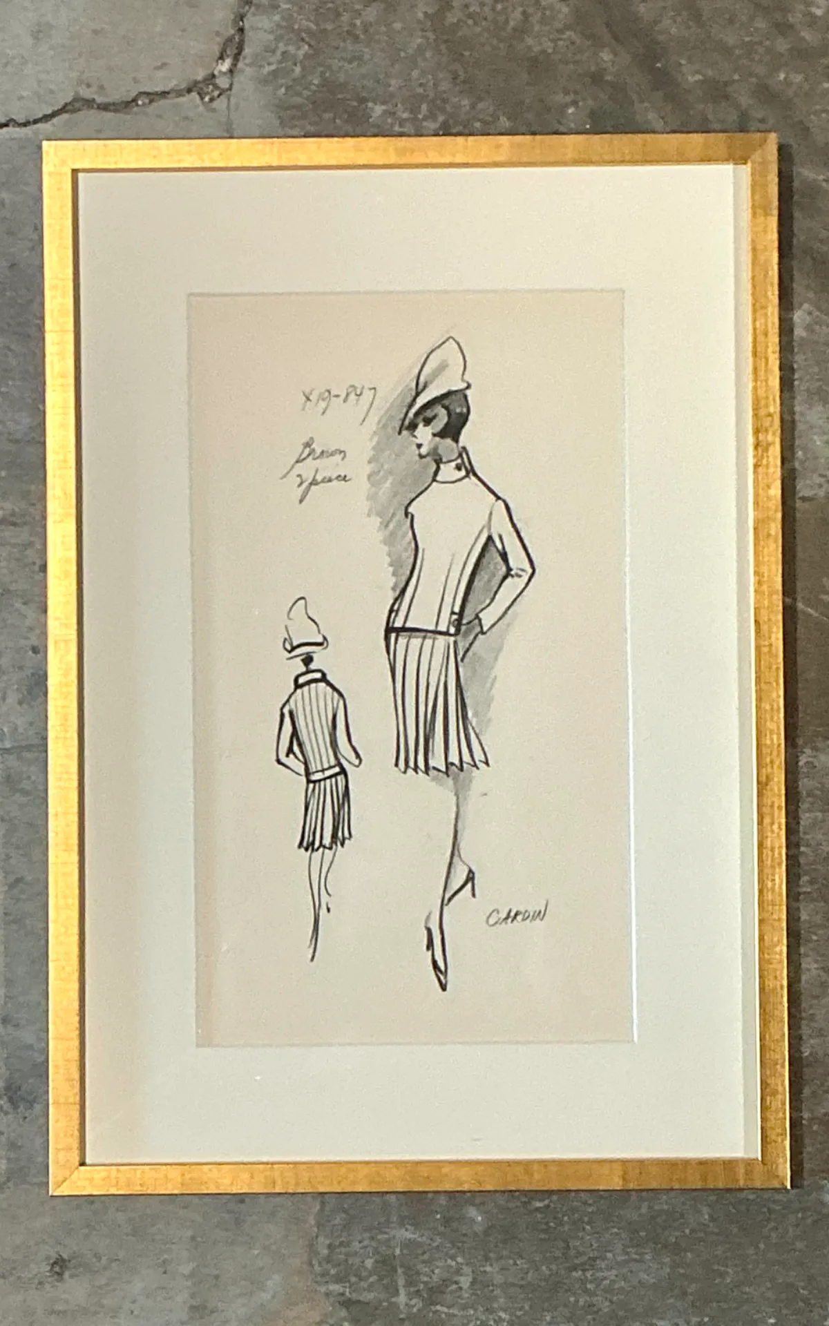 Vintage Pierre Cardin Fashion Sketch — additional photo 5