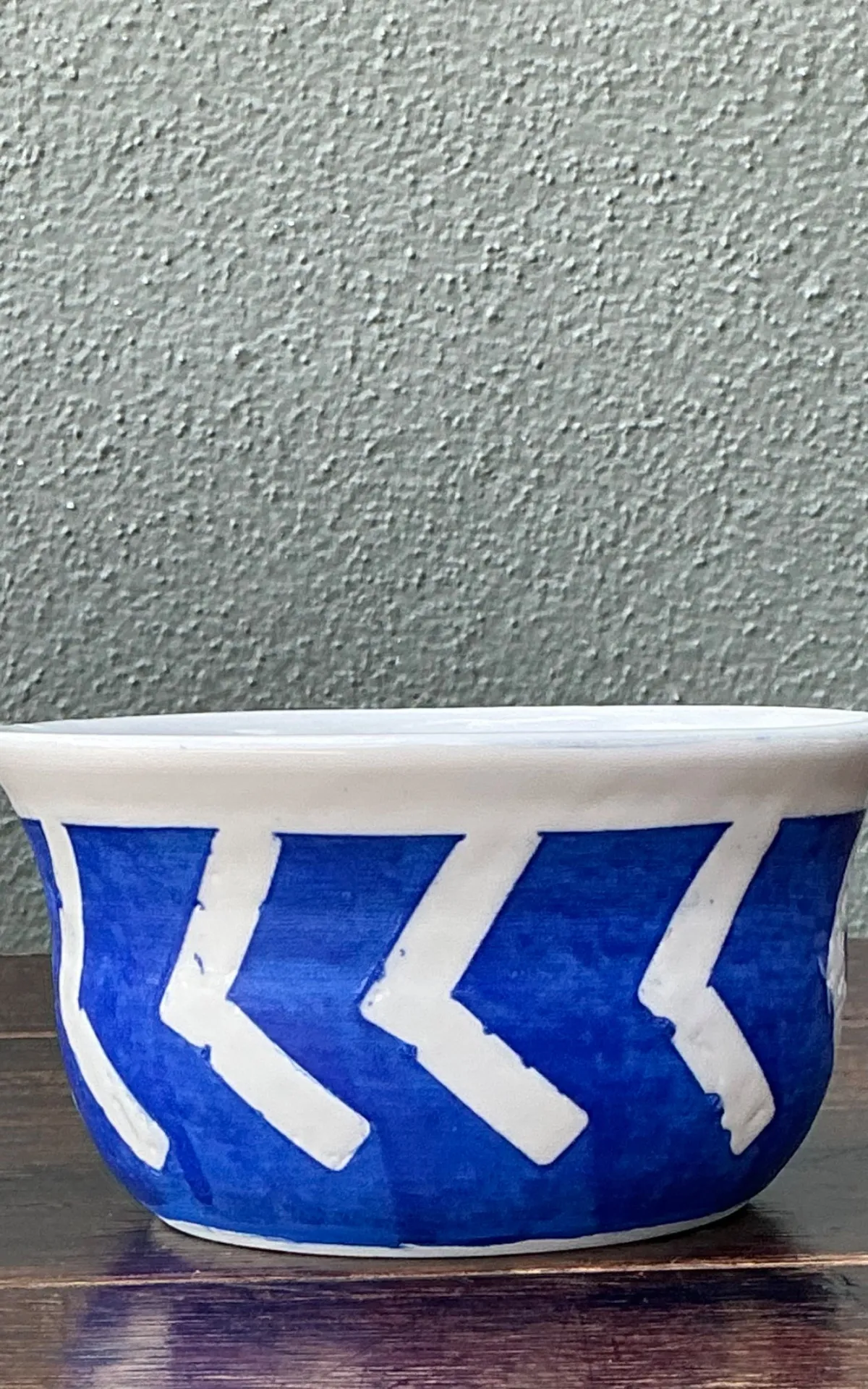 Hand-Painted Blue Geometric Ceramic Bowl — additional photo 6