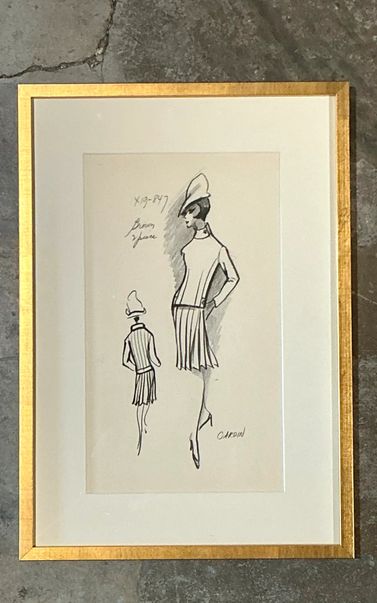 Vintage Pierre Cardin Fashion Sketch — additional photo 6
