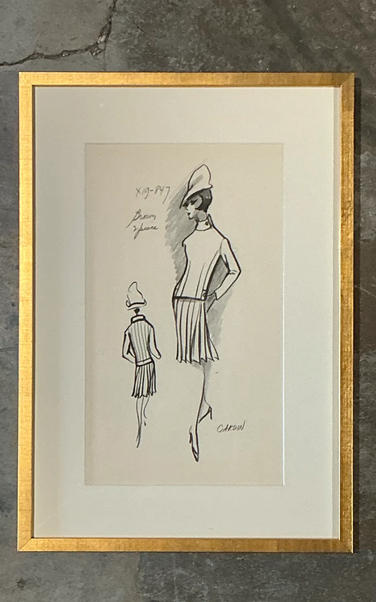 Vintage Pierre Cardin Fashion Sketch — additional photo 4
