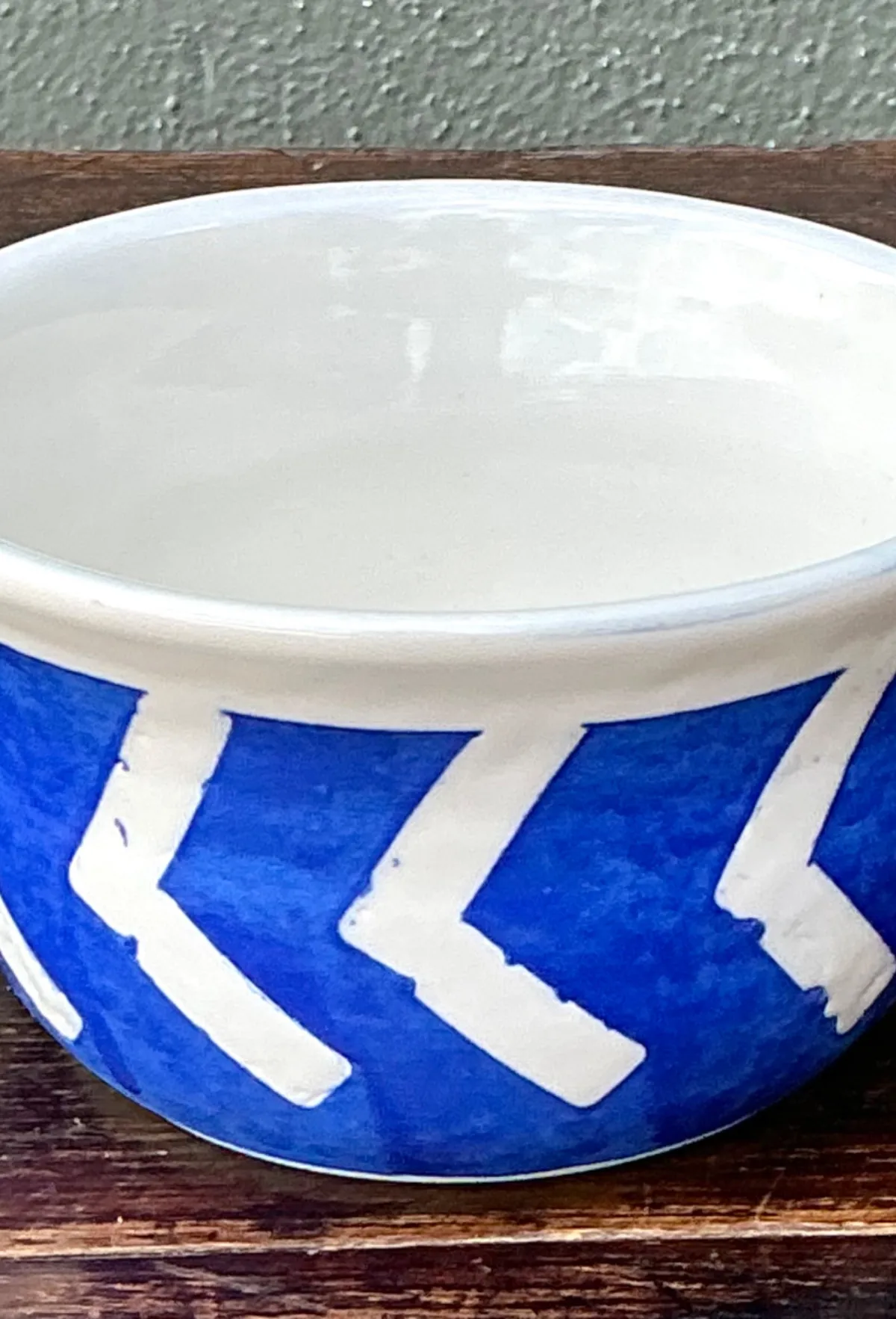 Hand-Painted Blue Geometric Ceramic Bowl — additional photo 5