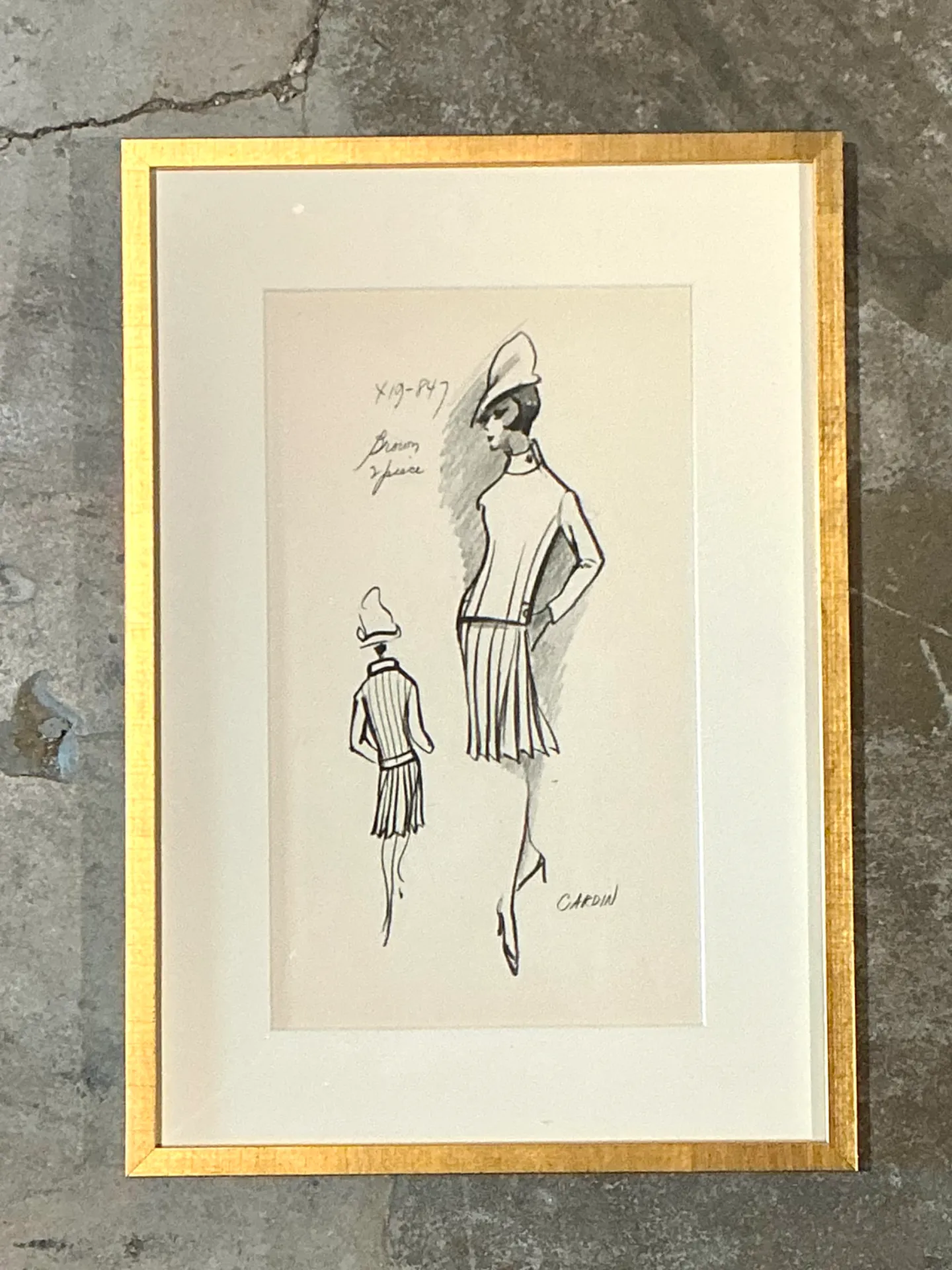 Vintage Pierre Cardin Fashion Sketch — additional photo 3