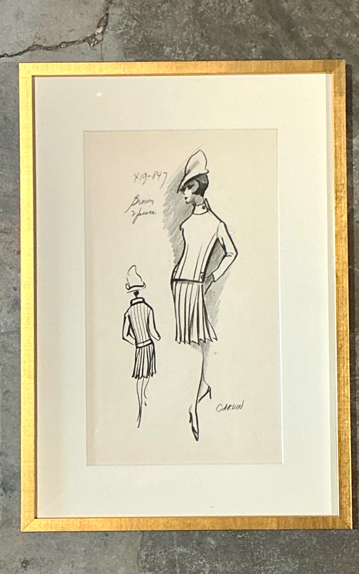 Vintage Pierre Cardin Fashion Sketch — additional photo 3