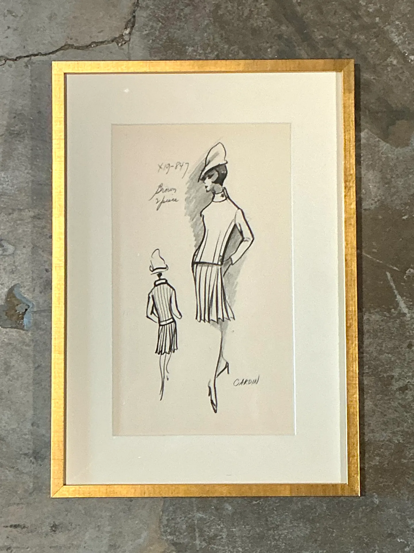 Vintage Pierre Cardin Fashion Sketch — additional photo 2
