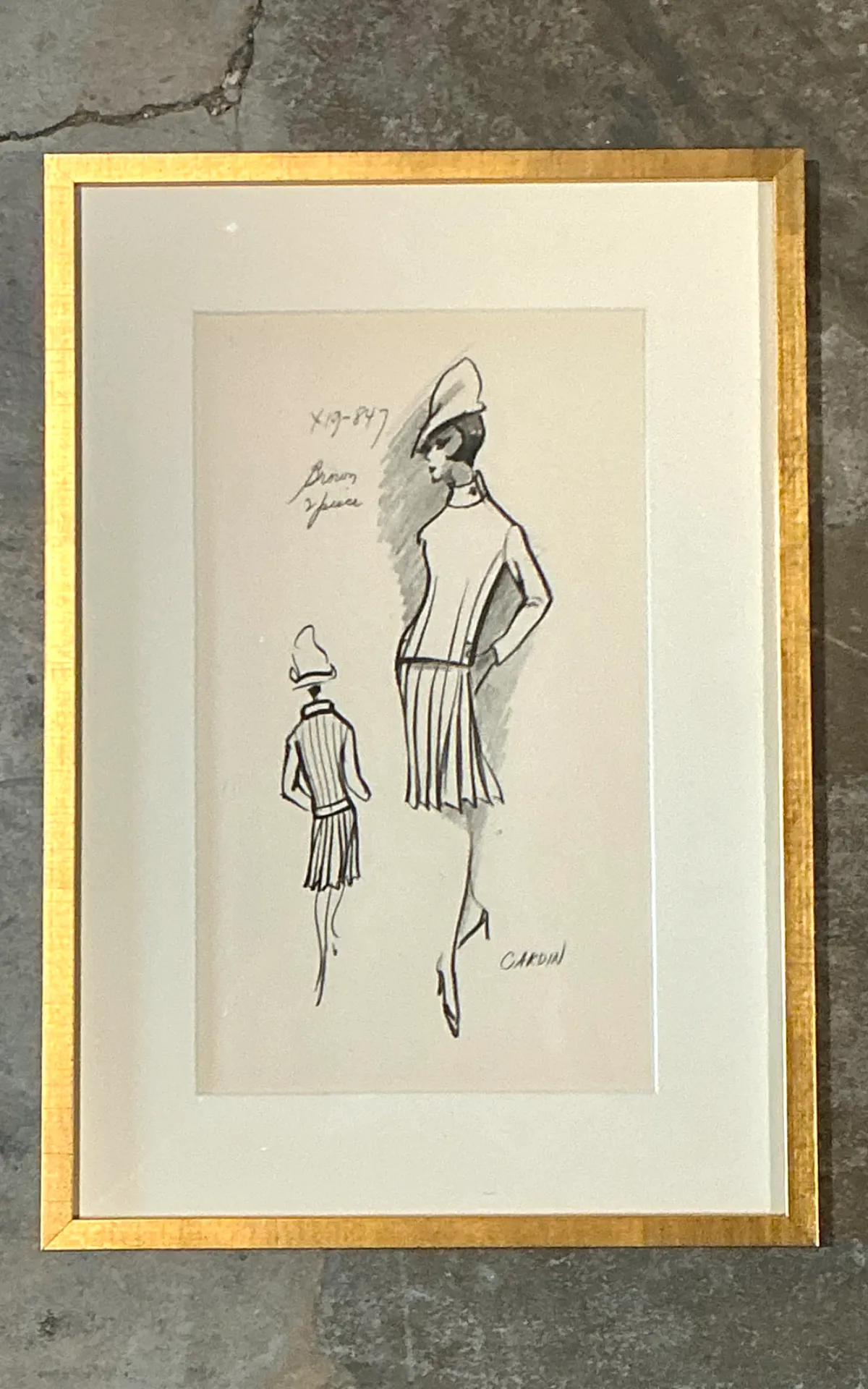 Vintage Pierre Cardin Fashion Sketch — additional photo 2