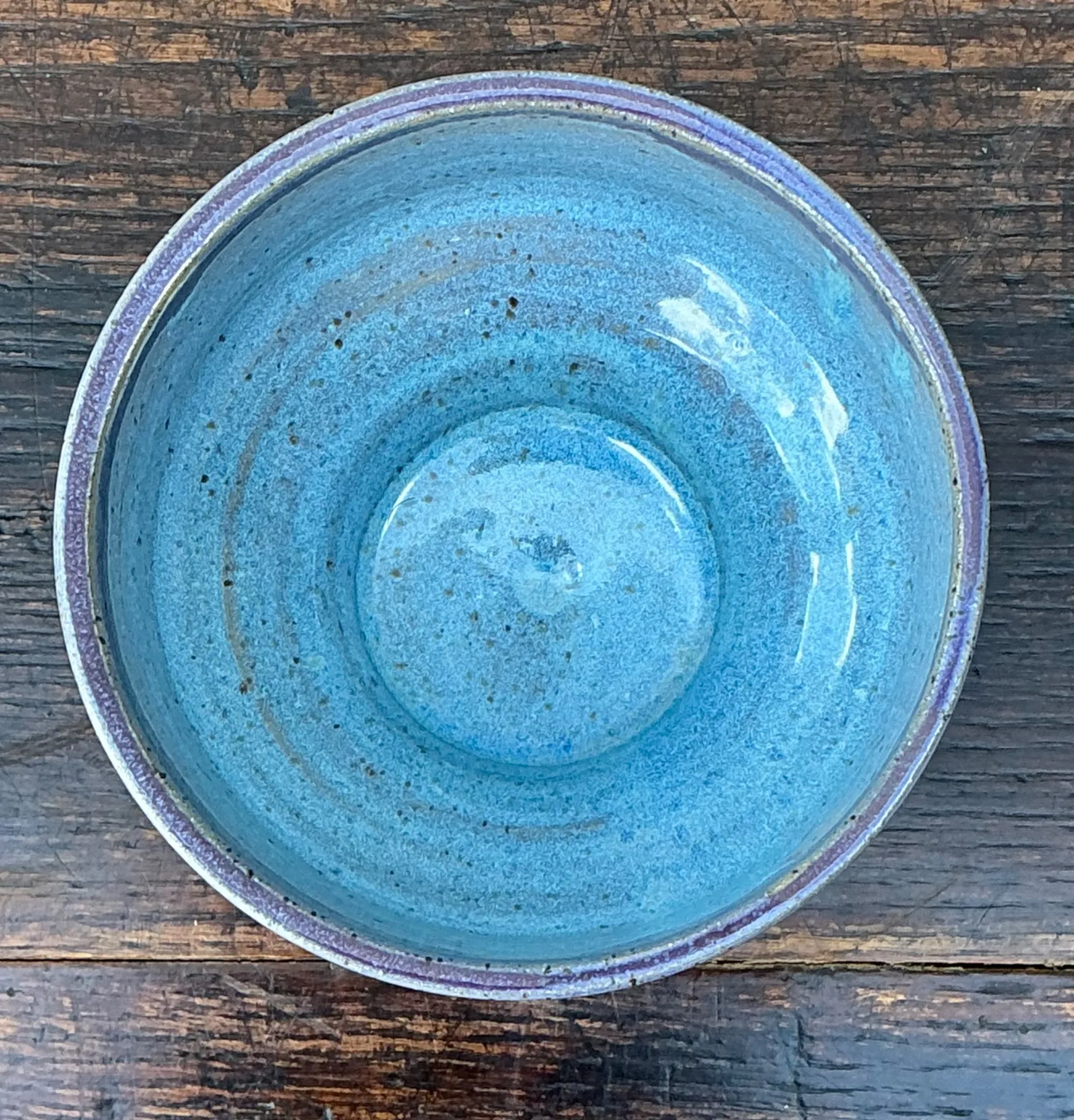 Handcrafted Blue and White Ceramic Bowl — additional photo 3