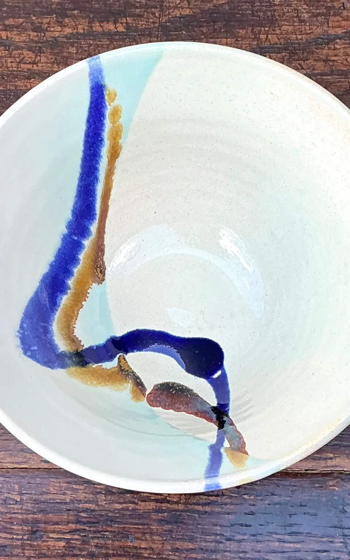 Handcrafted Abstract Glazed Ceramic Bowl — additional photo 6