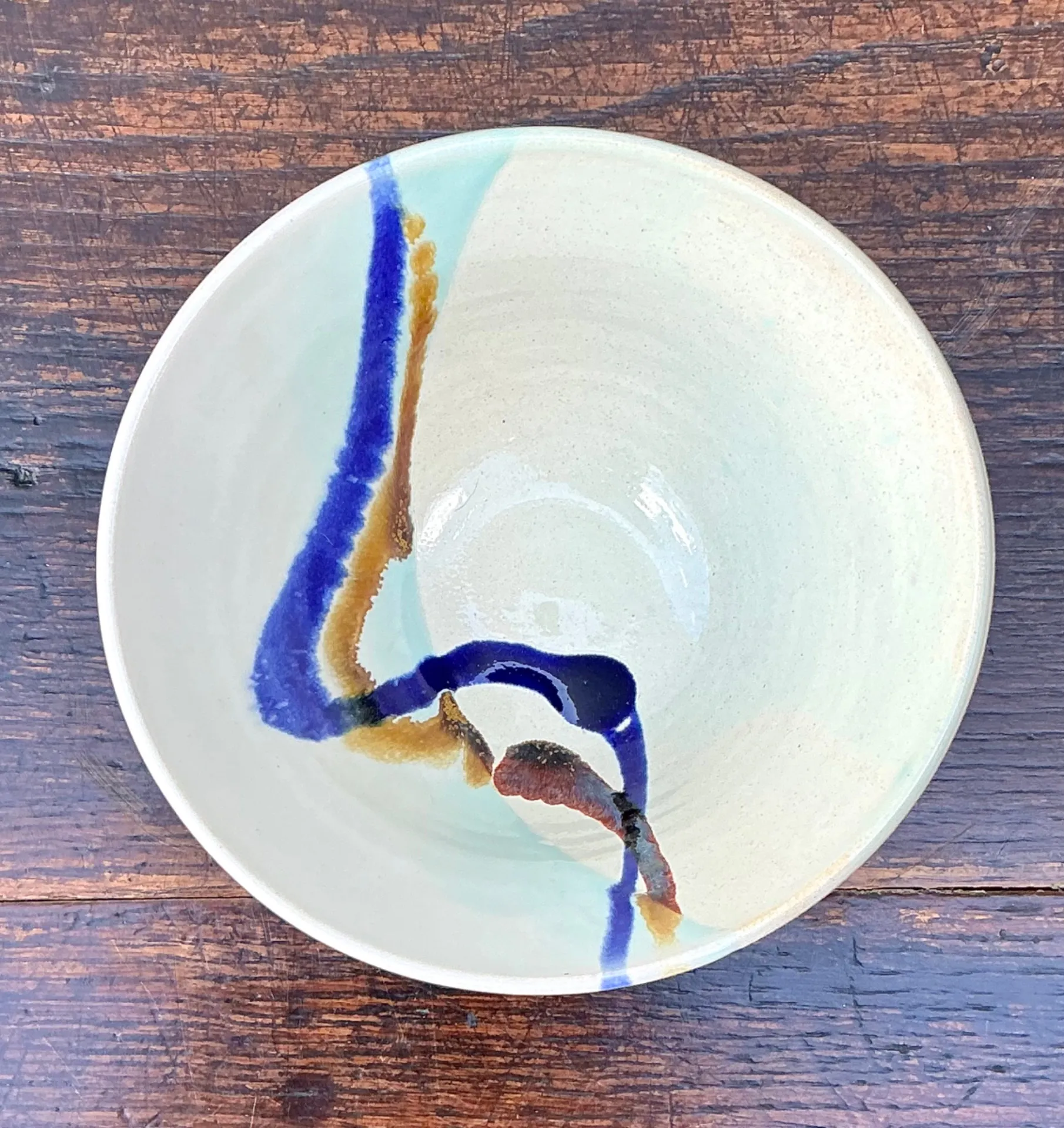 Handcrafted Abstract Glazed Ceramic Bowl — additional photo 4