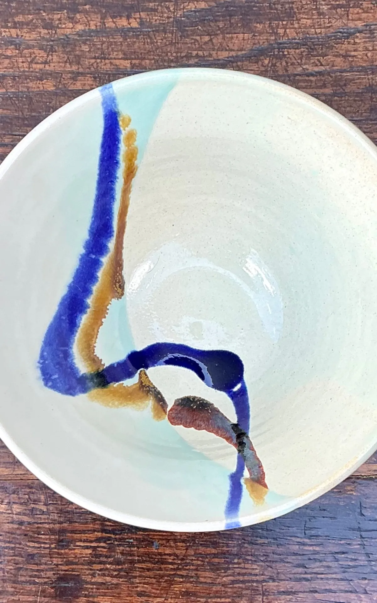 Handcrafted Abstract Glazed Ceramic Bowl — additional photo 4