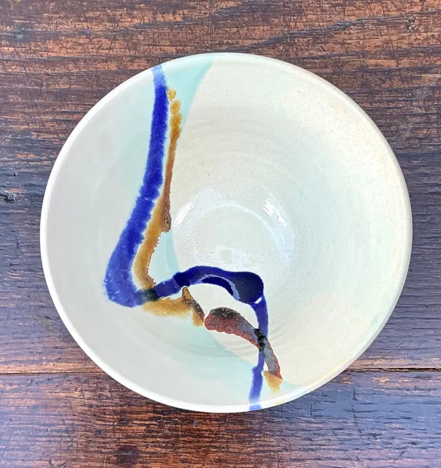 Handcrafted Abstract Glazed Ceramic Bowl — additional photo 4