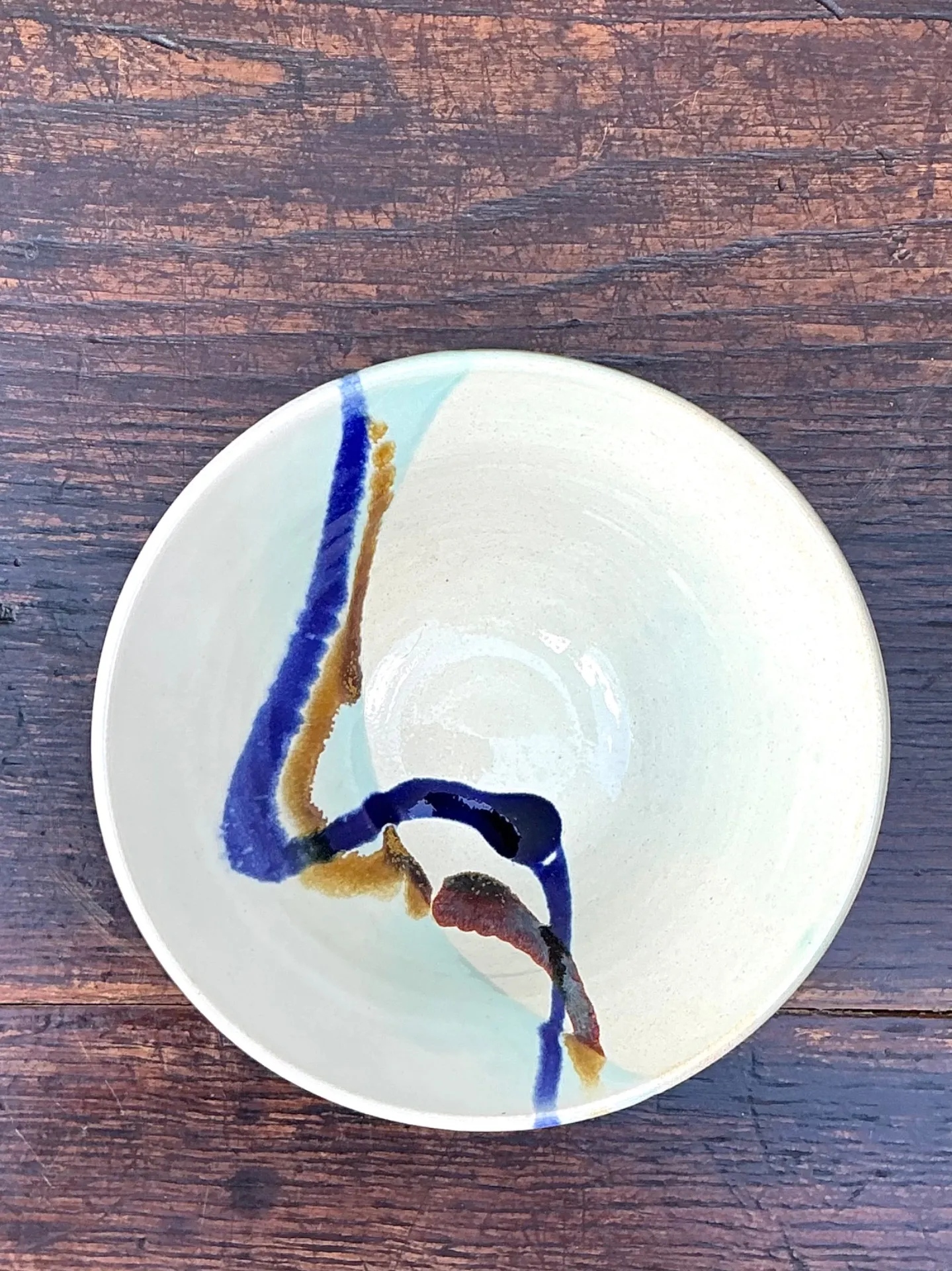 Handcrafted Abstract Glazed Ceramic Bowl — additional photo 2