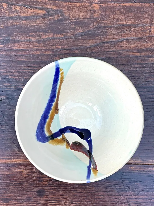 Handcrafted Abstract Glazed Ceramic Bowl — additional photo 2