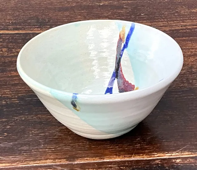 Handcrafted Abstract Glazed Ceramic Bowl — additional photo 3
