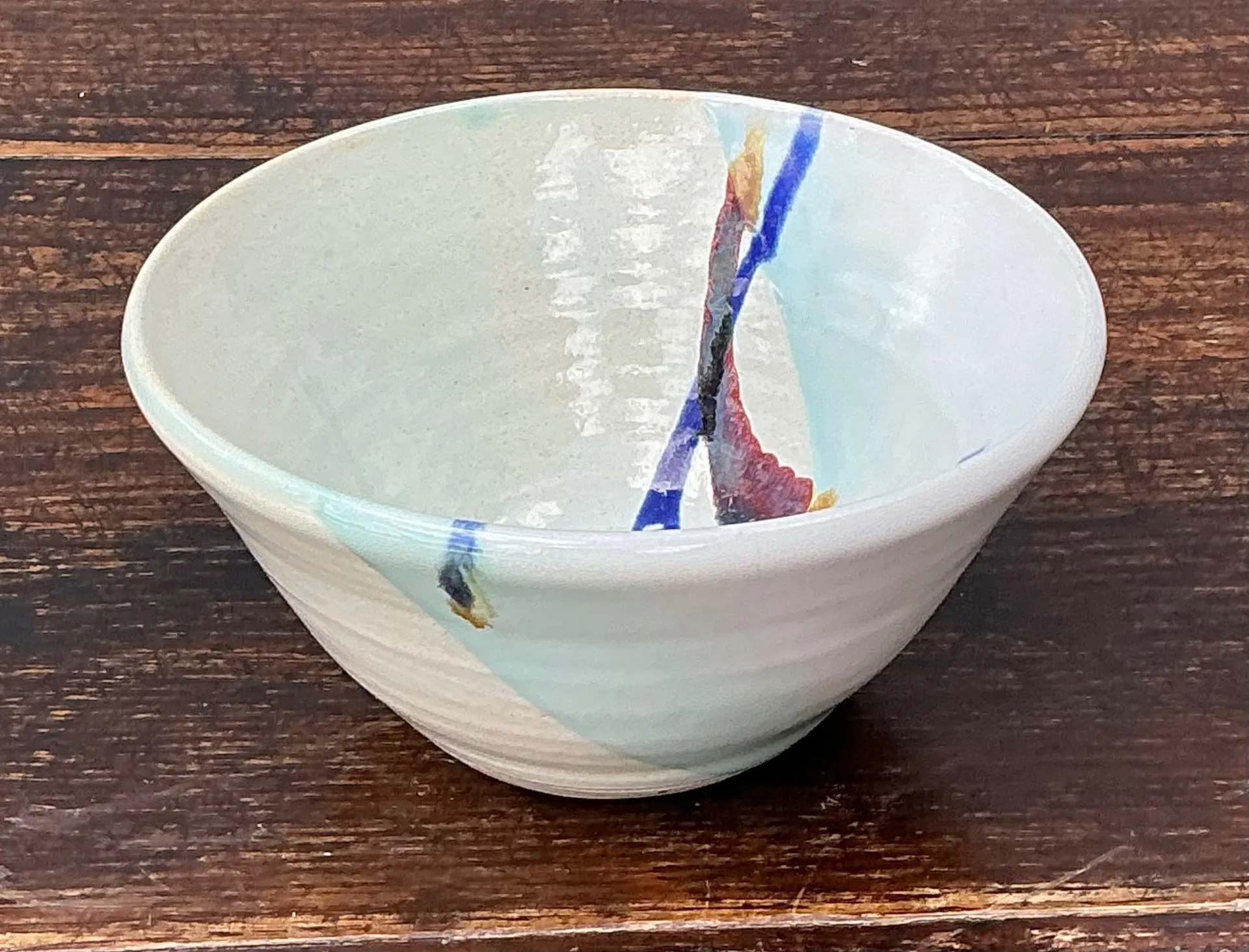 Handcrafted Abstract Glazed Ceramic Bowl — additional photo 1
