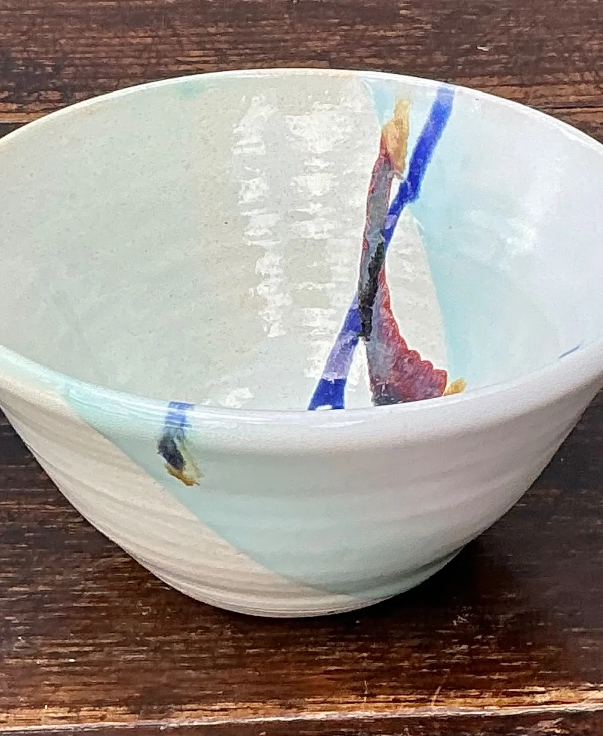 Handcrafted Abstract Glazed Ceramic Bowl