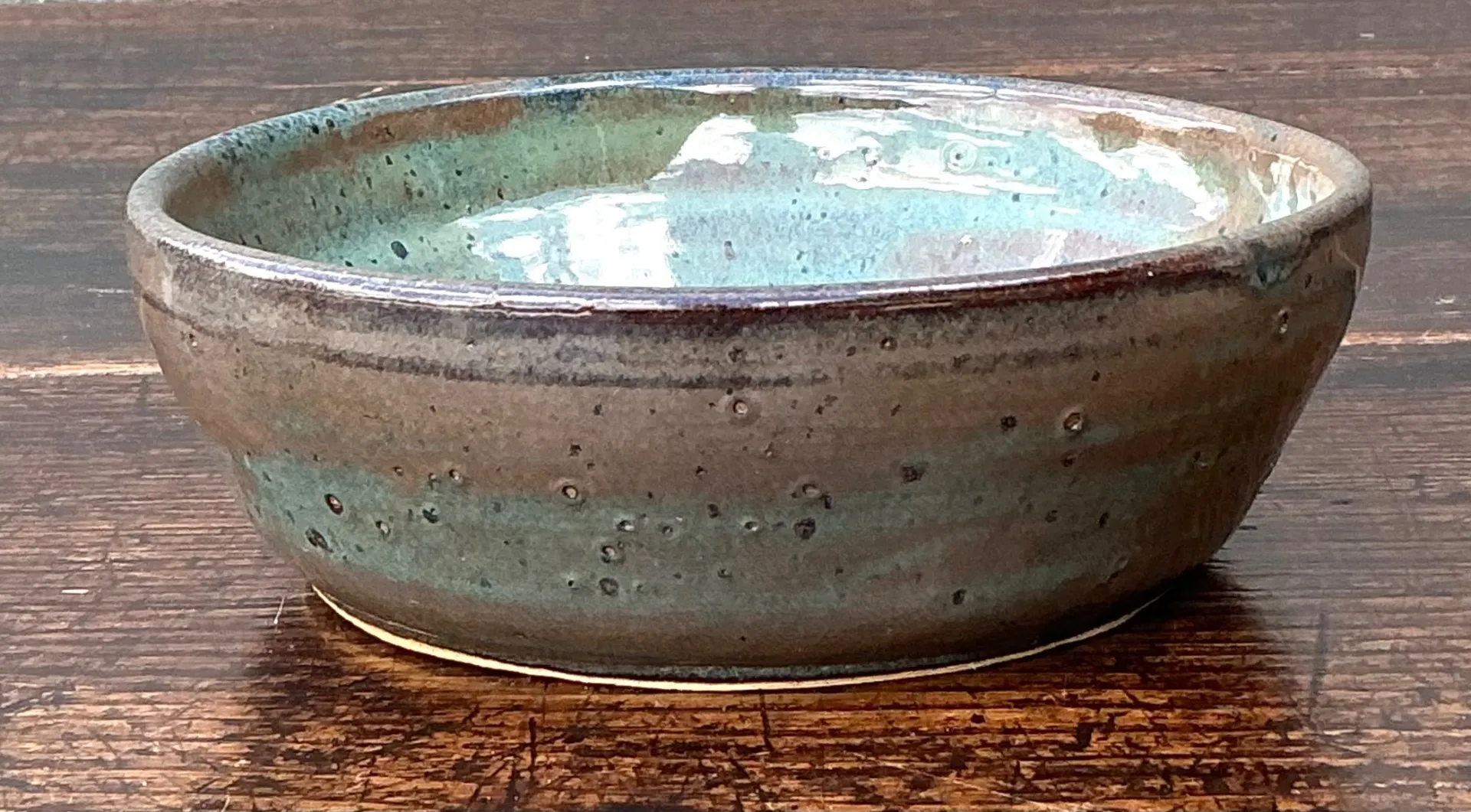 Handcrafted Speckled Green Ceramic Bowl — additional photo 5