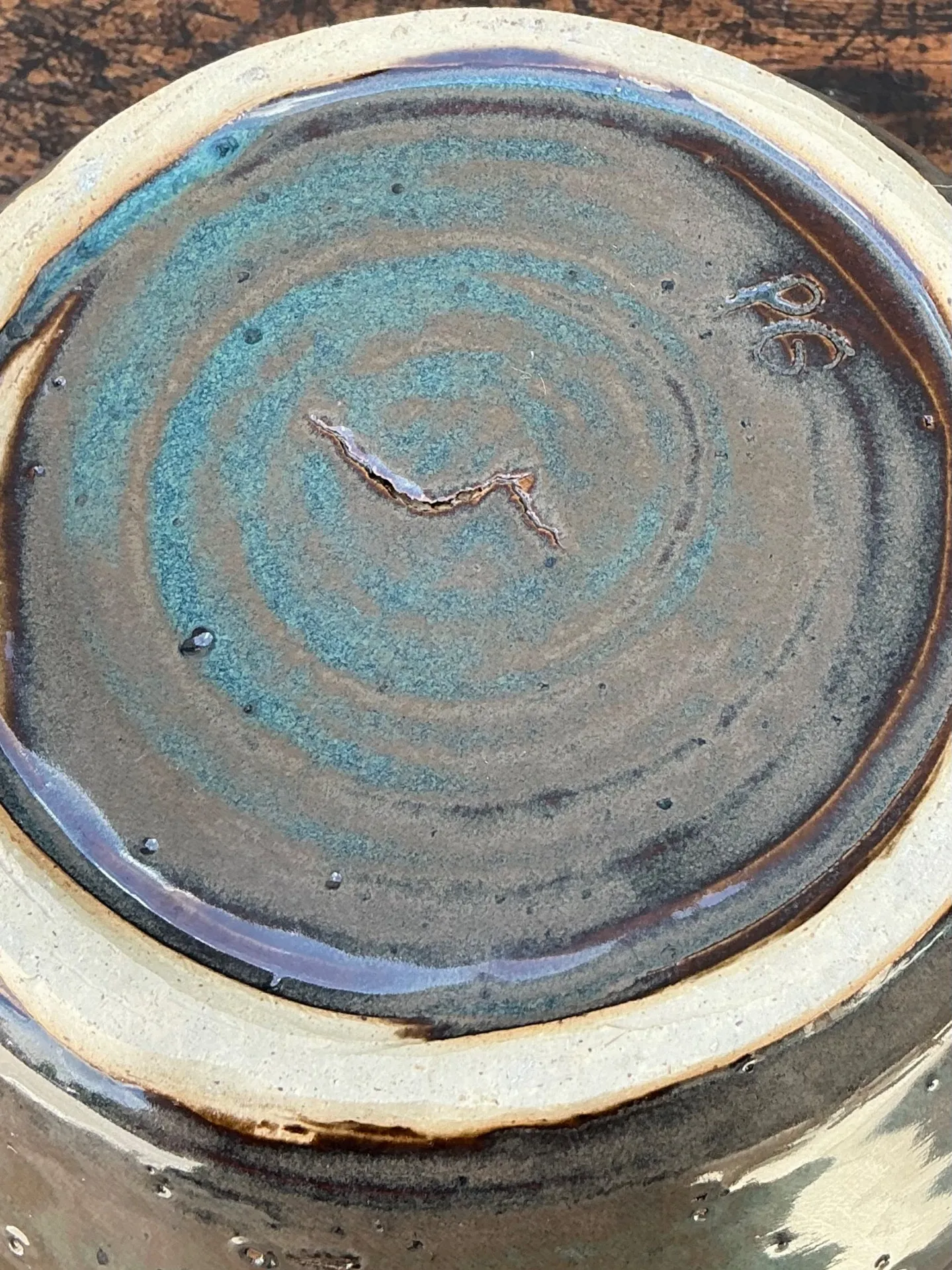 Handcrafted Speckled Green Ceramic Bowl — additional photo 1