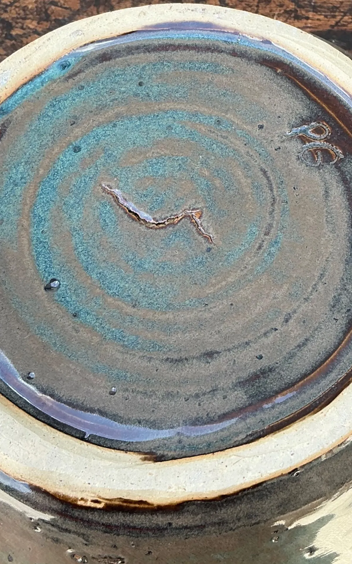 Handcrafted Speckled Green Ceramic Bowl