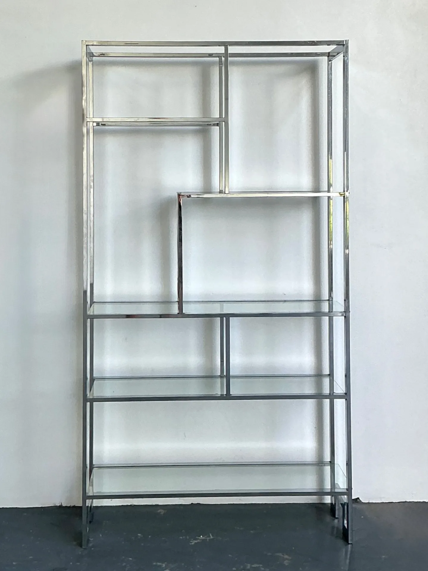 Vintage Chrome And Glass Etagere After Milo Baughman — additional photo 5