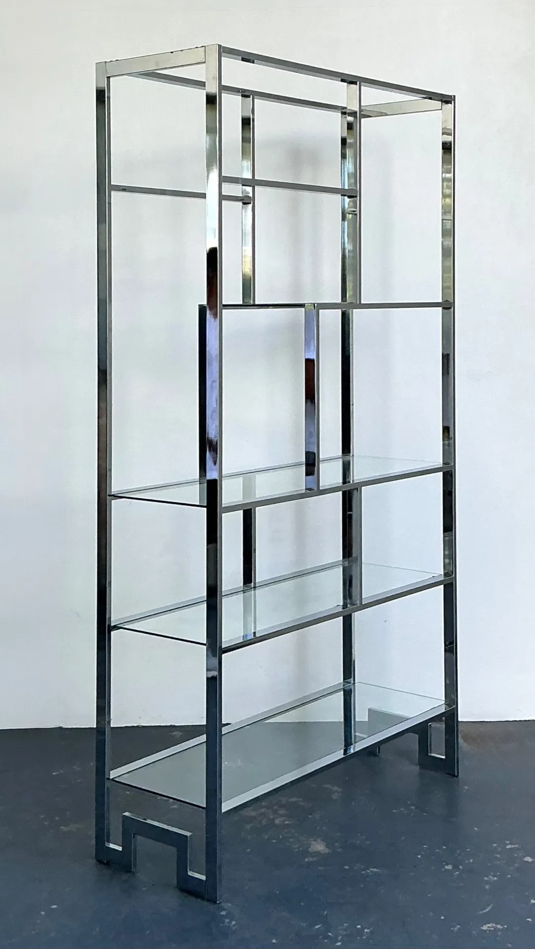 Vintage Chrome And Glass Etagere After Milo Baughman — additional photo 2