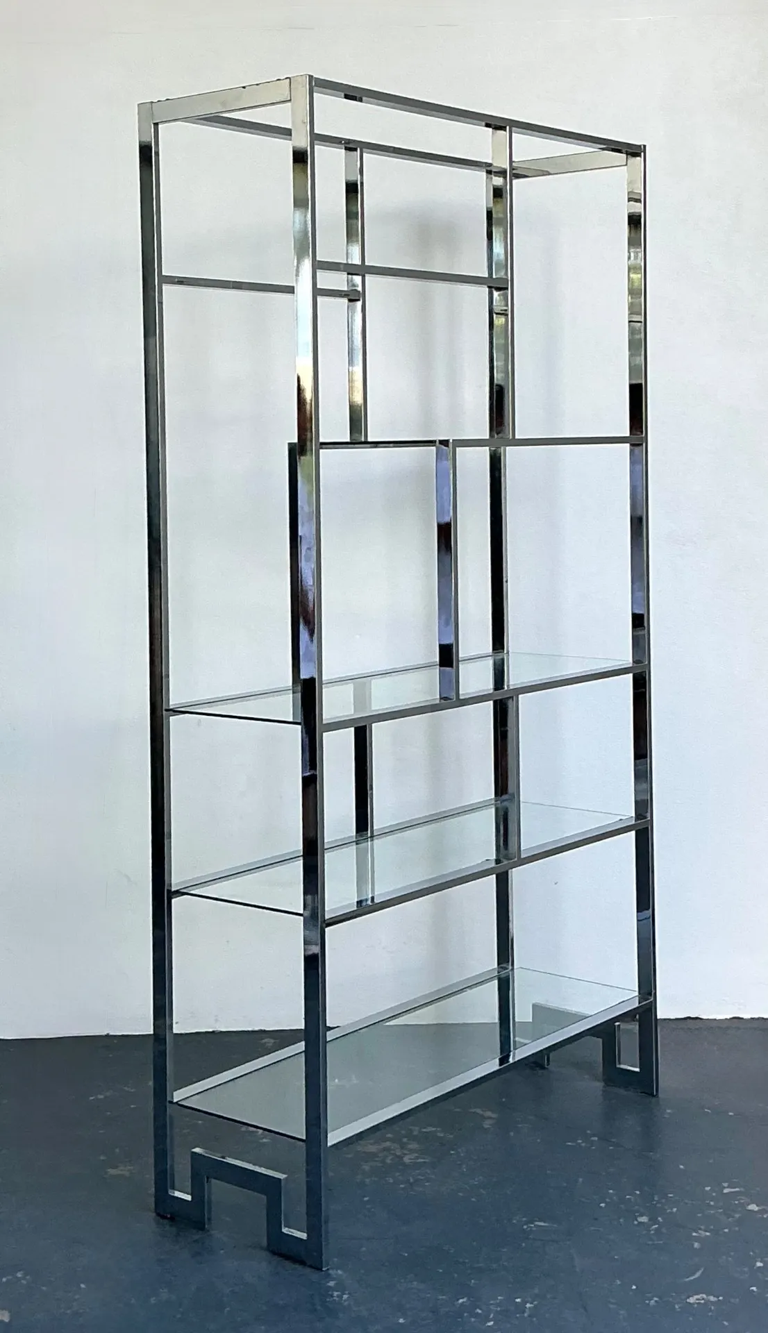 Vintage Chrome And Glass Etagere After Milo Baughman — additional photo 6