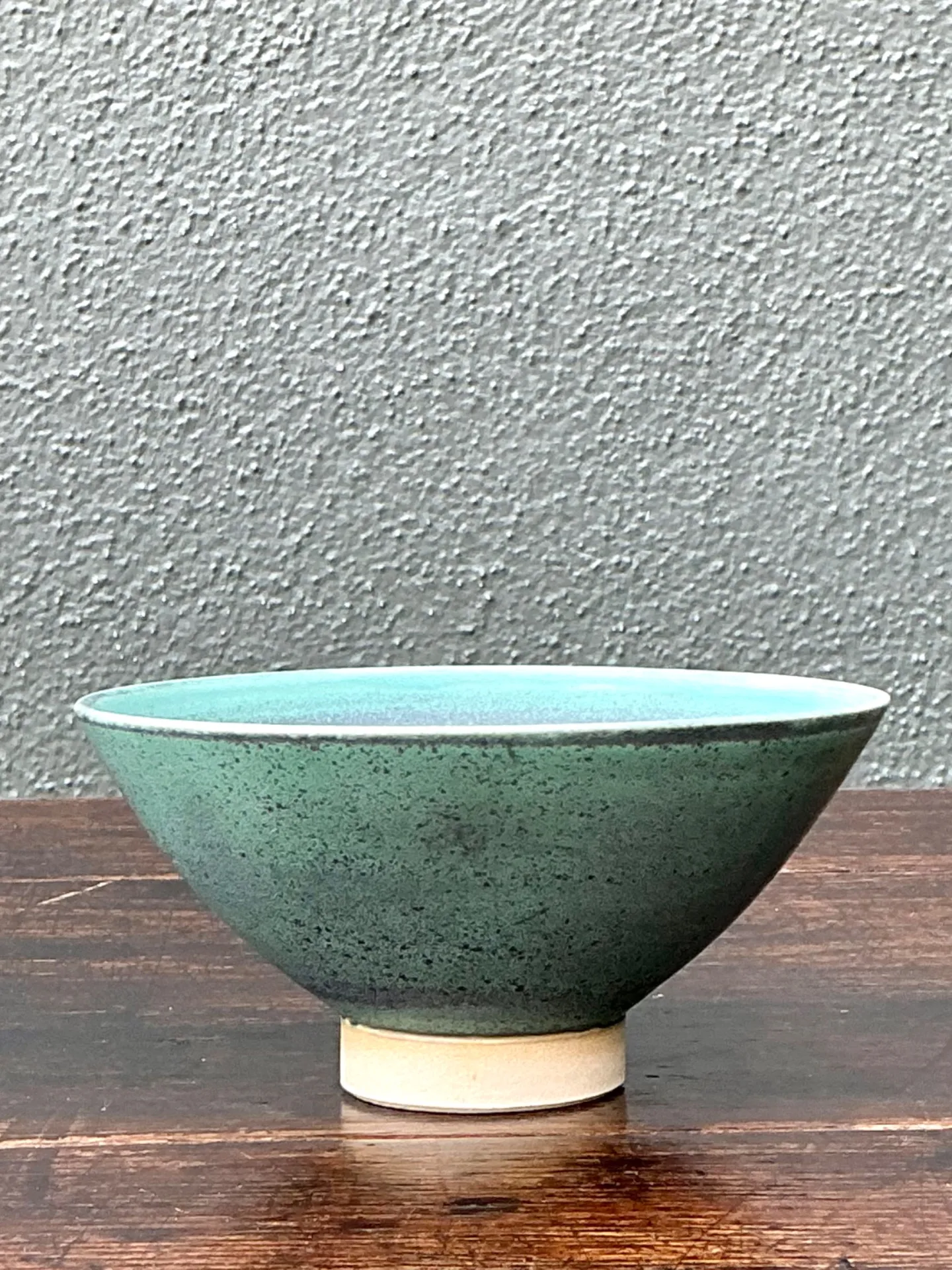 Handcrafted Speckled Green Ceramic Bowl — additional photo 4