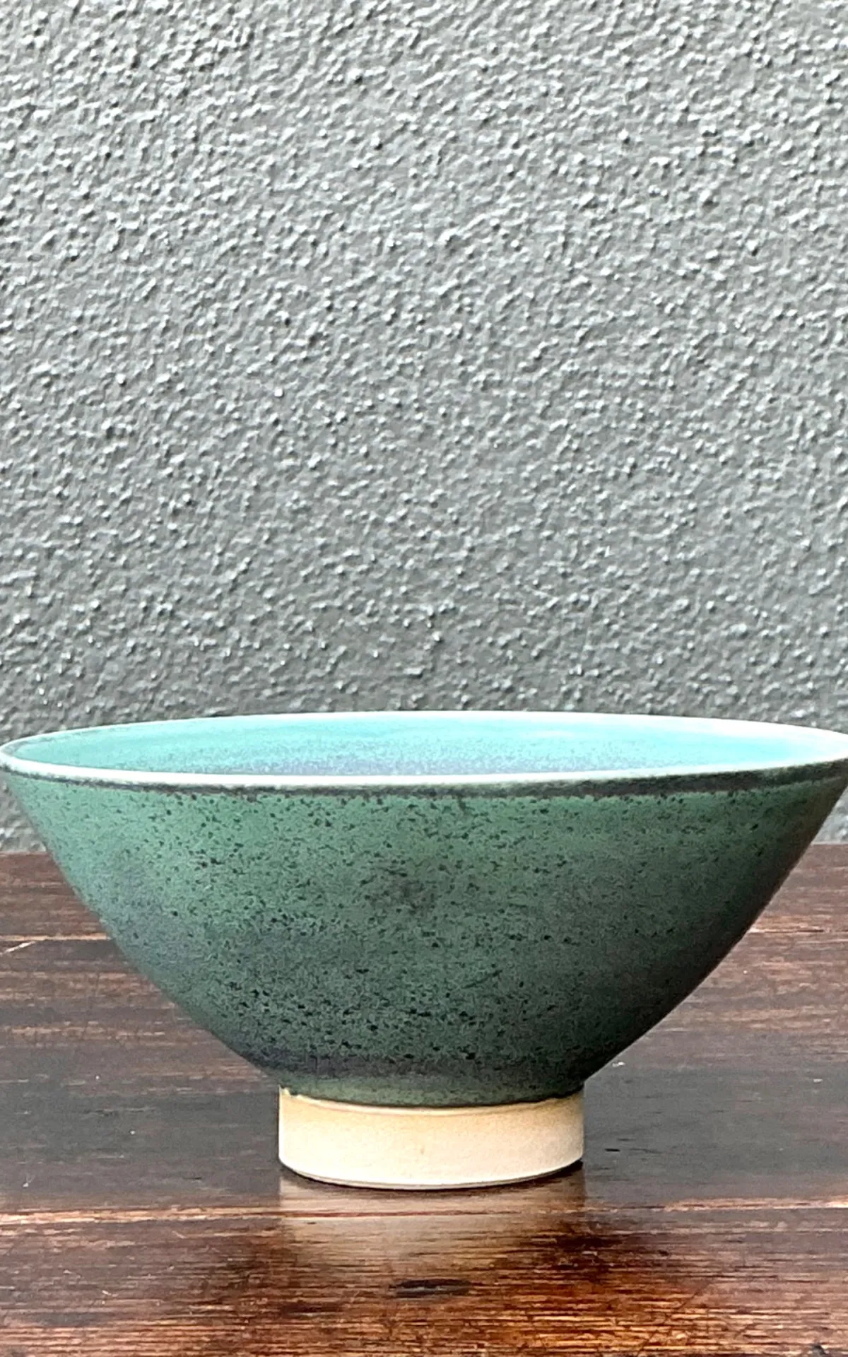 Handcrafted Speckled Green Ceramic Bowl — additional photo 4