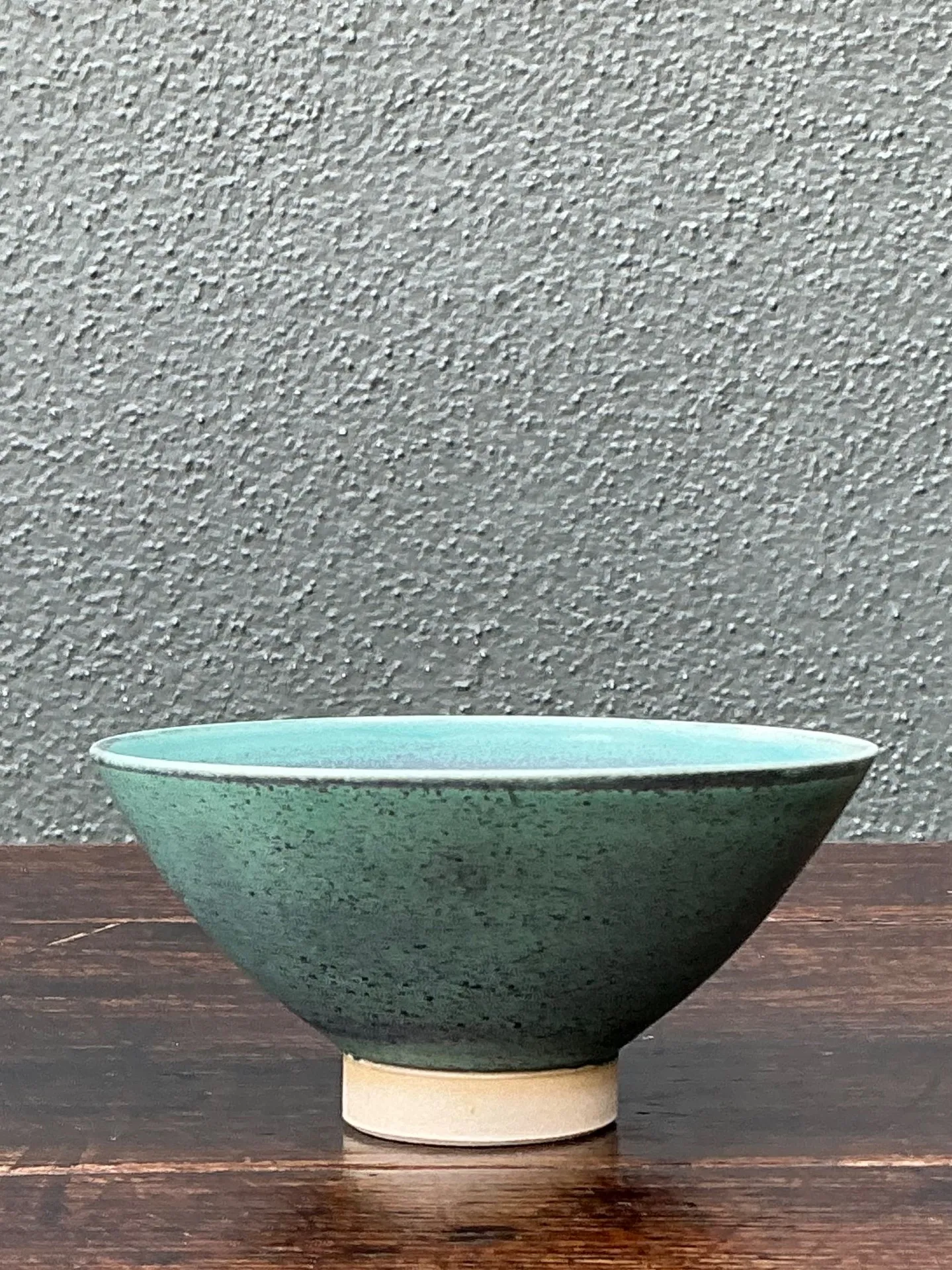 Handcrafted Speckled Green Ceramic Bowl — additional photo 2