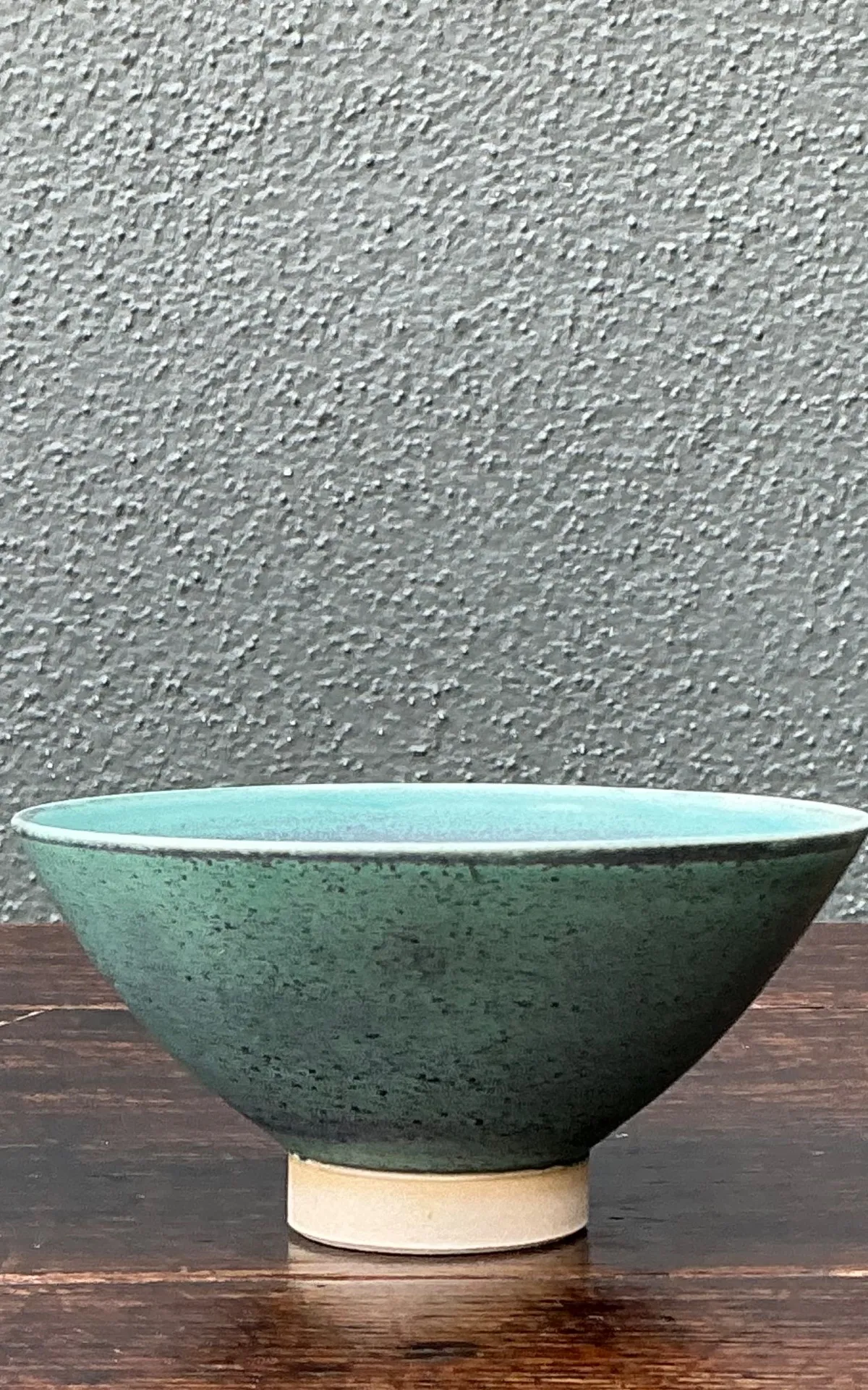 Handcrafted Speckled Green Ceramic Bowl — additional photo 2
