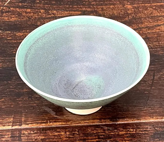 Handcrafted Speckled Green Ceramic Bowl — additional photo 6