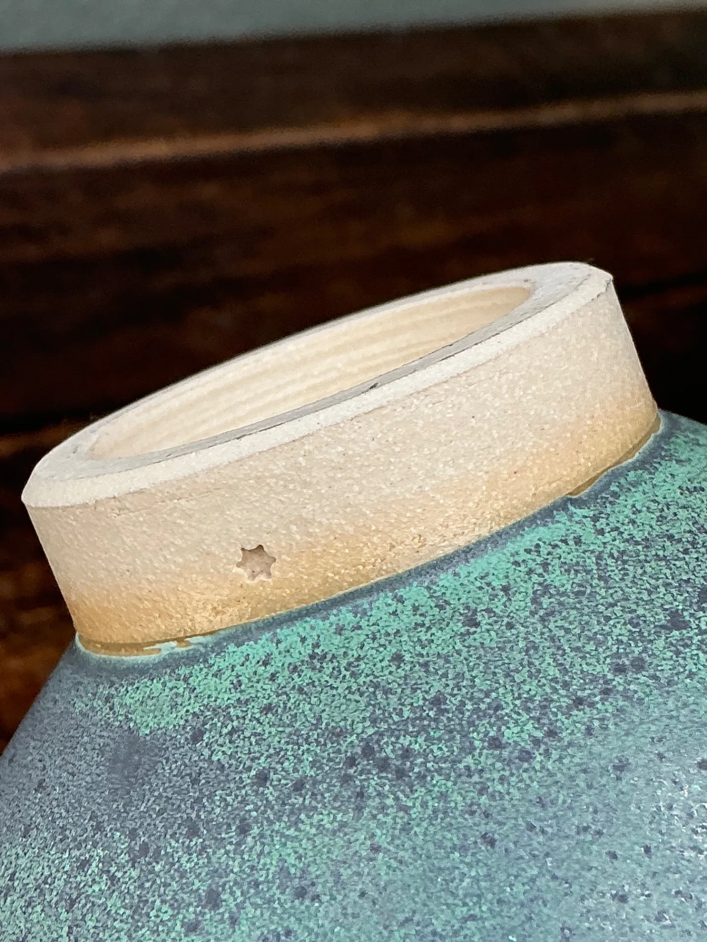 Handcrafted Speckled Green Ceramic Bowl — additional photo 5