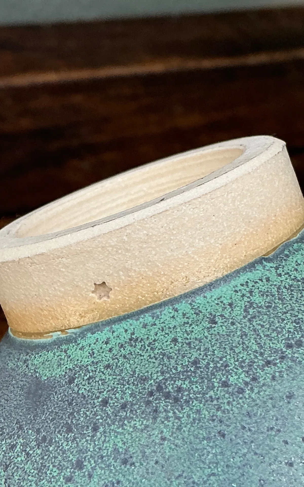 Handcrafted Speckled Green Ceramic Bowl — additional photo 5