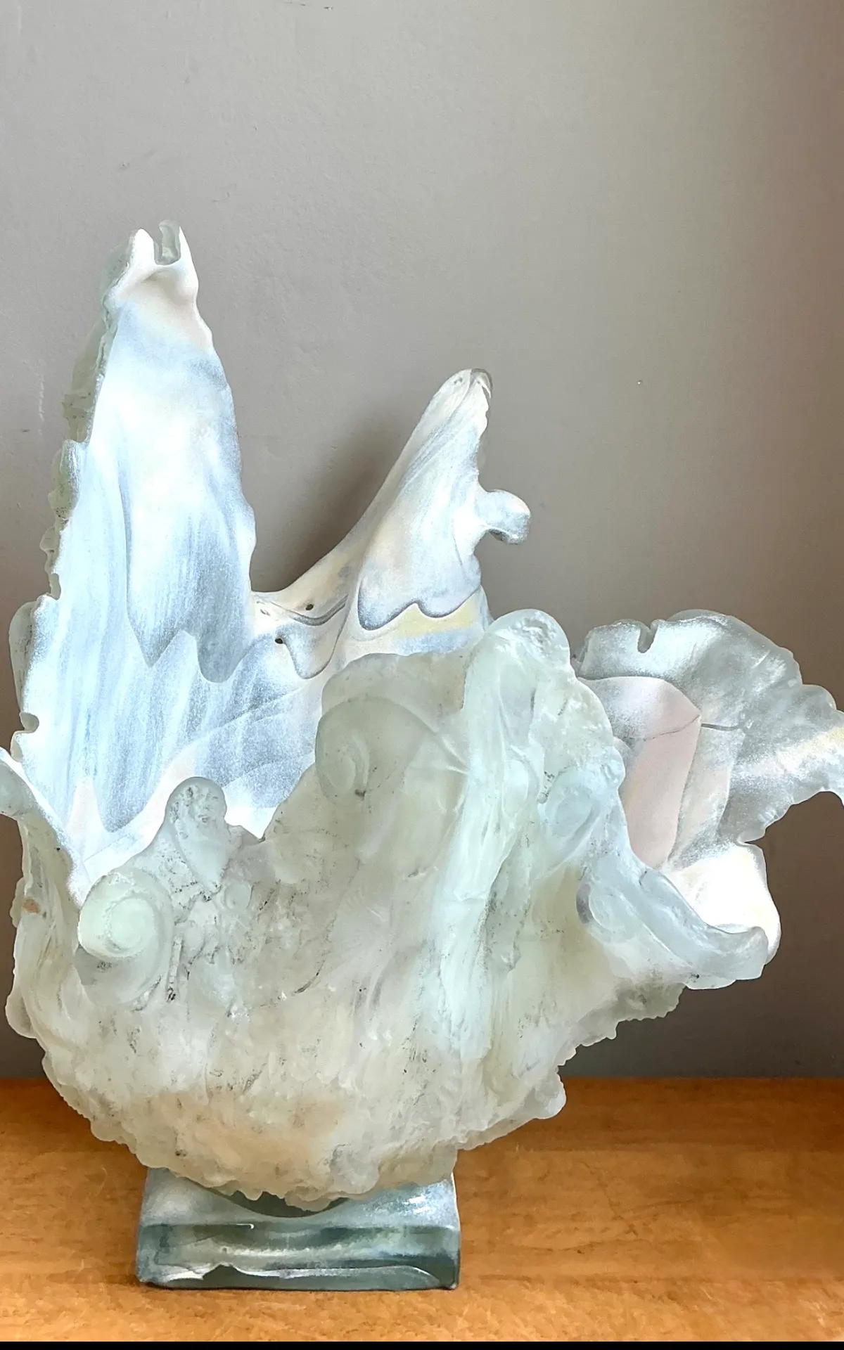Vintage Monumental Biomorphic Sculptural Glass Bowl — additional photo 5