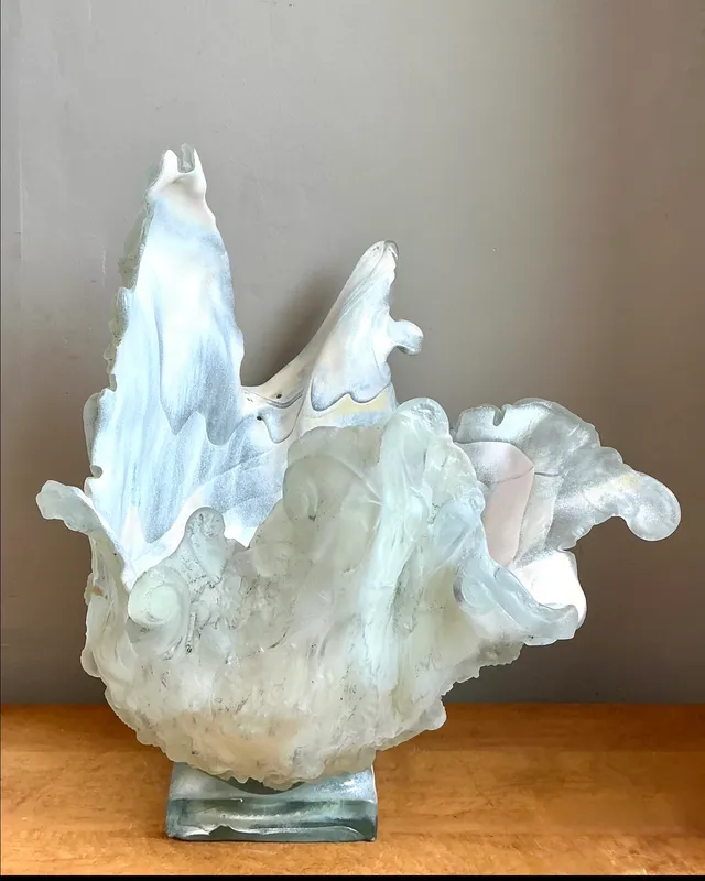 Vintage Monumental Biomorphic Sculptural Glass Bowl — additional photo 5