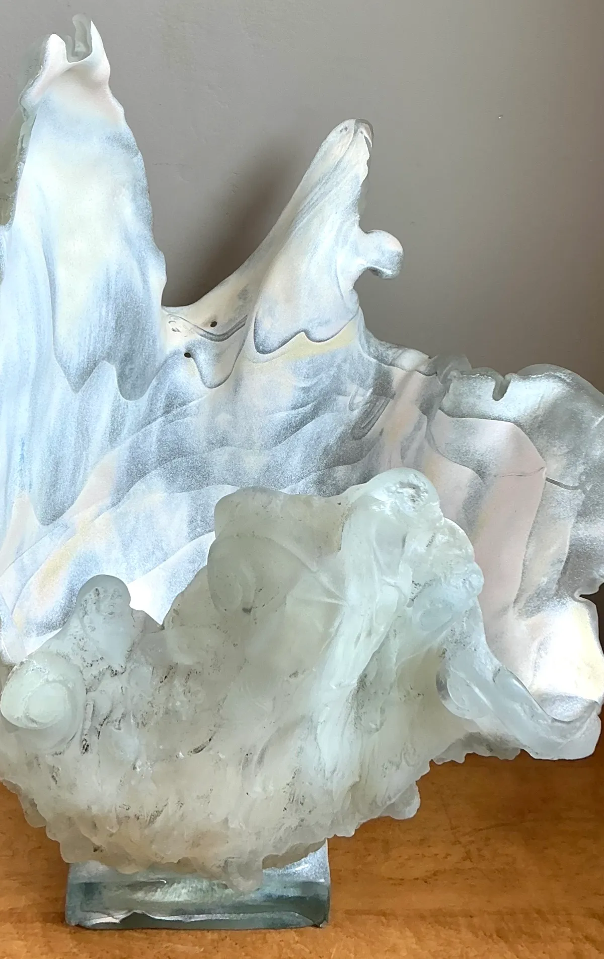 Vintage Monumental Biomorphic Sculptural Glass Bowl — additional photo 6