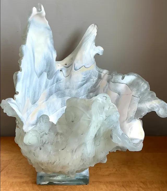 Vintage Monumental Biomorphic Sculptural Glass Bowl — additional photo 6