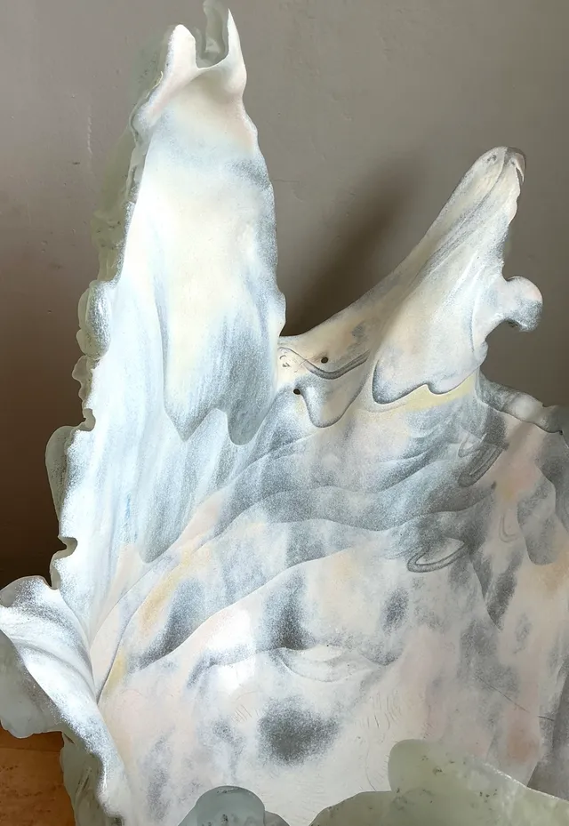 Vintage Monumental Biomorphic Sculptural Glass Bowl — additional photo 7
