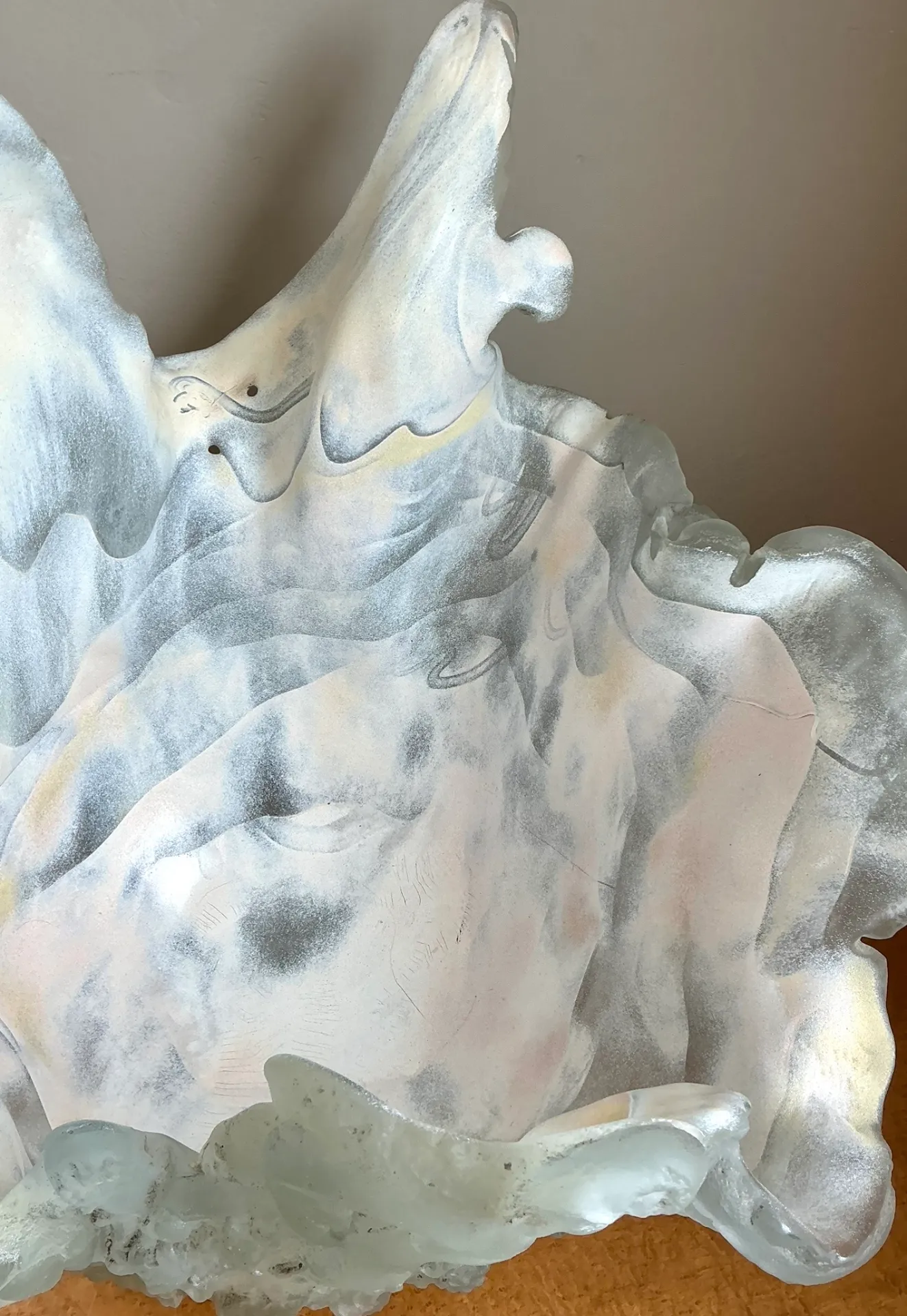 Vintage Monumental Biomorphic Sculptural Glass Bowl — additional photo 3